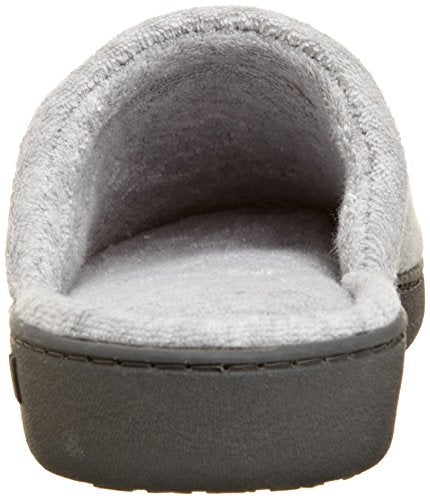 isotoner Women's Indoor/Outdoor Slip-on Secret Sole Clog Slippers with Memory Foam Comfort and Heal Suppport, Heather Grey Rounded, 8.5-9 - Image 3