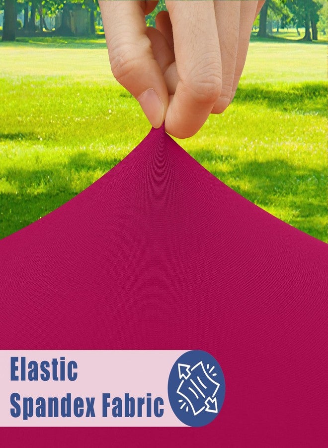 Moosfor Round Spandex Tablecloth, Elastic Fitted Waterproof Tablecloths for 45"-56" Tables, Stretch Washable Picnic Table Cover for Camping, Dining, Indoor and Outdoor, Fuchsia - Image 2