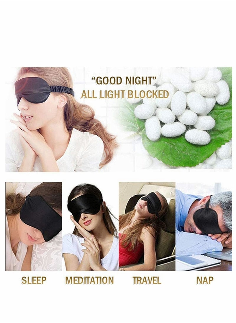 Generic - Sleep Mask, Silk Eye Mask for Sleeping Women/Men/Girls, Both Sides 100% Pure Mulberry Silk Blackout Anti-Allergy Blindfold with Elastic Strap for Full Night's Sleep, Travel and Nap (Pink) - Image 1