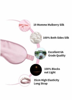 Generic Sleep Mask, Silk Eye Mask for Sleeping Women/Men/Girls, Both Sides 100% Pure Mulberry Silk Blackout Anti-Allergy Blindfold with Elastic Strap for Full Night's Sleep, Travel and Nap (Pink)  - Image 4