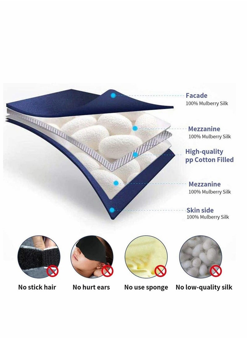 Generic - Sleep Mask, Silk Eye Mask for Sleeping Women/Men/Girls, Both Sides 100% Pure Mulberry Silk Blackout Anti-Allergy Blindfold with Elastic Strap for Full Night's Sleep, Travel and Nap (Pink) - Image 1