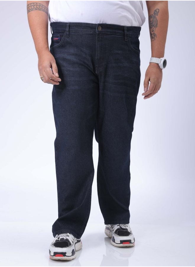 HARDSODA Men Plus Size Vintage Straight Fit Solid Mid-Rise Stretchable Jeans  - Image 1