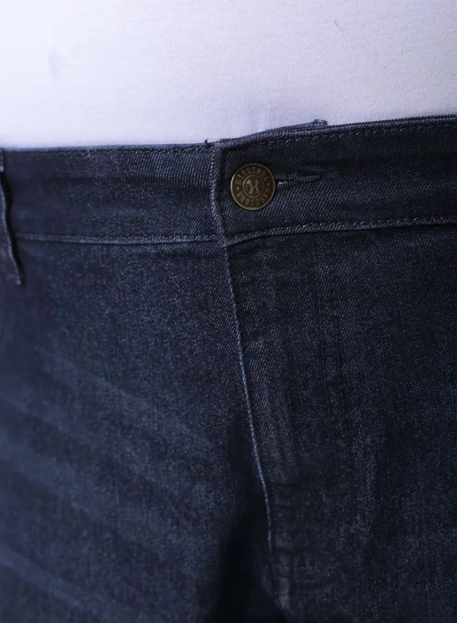 هاردسودا Men Plus Size Vintage Straight Fit Solid Mid-Rise Stretchable Jeans