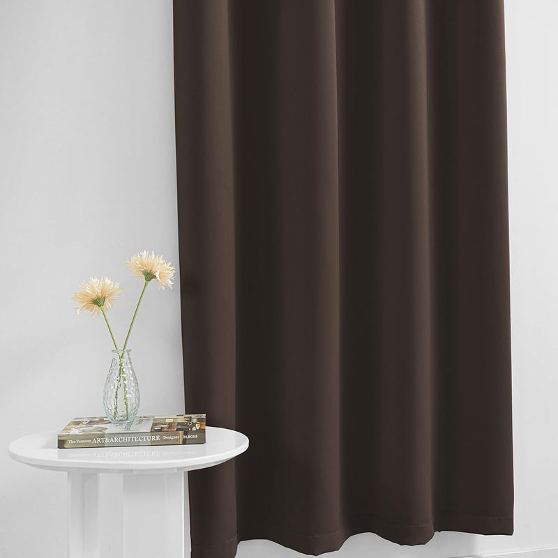 Muamar 2pcs Blackout Curtains for Bedroom with Tiebacks Self Adhesive Rodless Curtains  Portable Curtains Room Darkening Curtains for Living Room Coffee 52"" W x 84"" L - Image 4