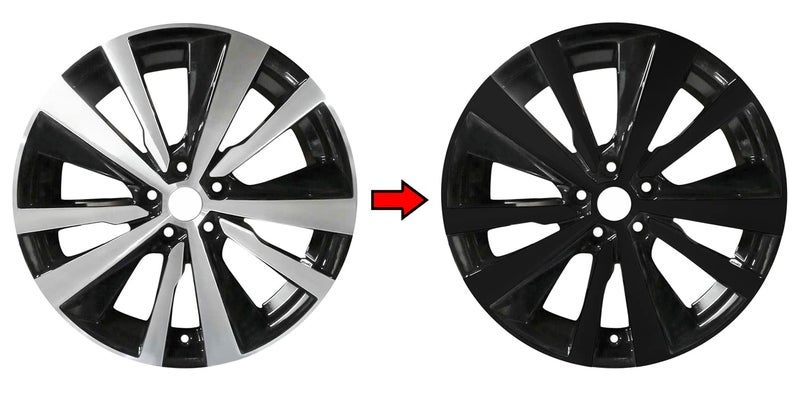 SlickMod Chrome Delete Blackout Vinyl Overlay for 2019-2022 Nissan Altima 19inch Wheel Rims (Gloss Black) - Image 2