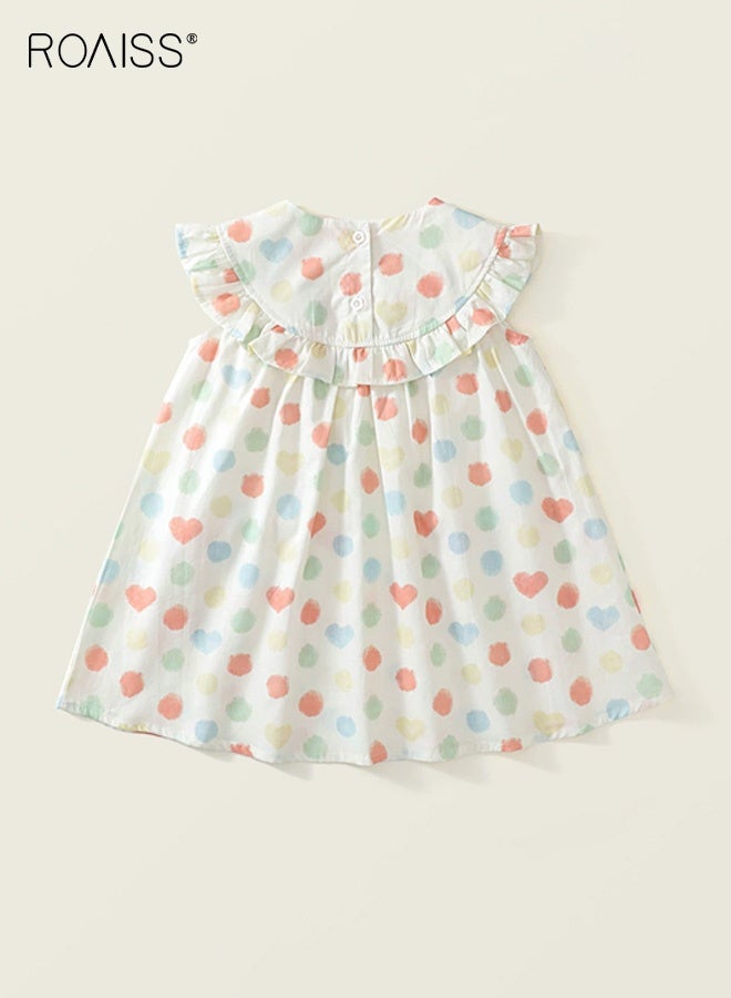 roaiss Girls A Line Dress with Colorful Polka Dots, Round Neck Sleeveless Dress with Side Pockets, Stylish Chic Frock for Girls, Suitable for Daily Wear, Birthday Parties, Wedding or Any Occasion - Image 3