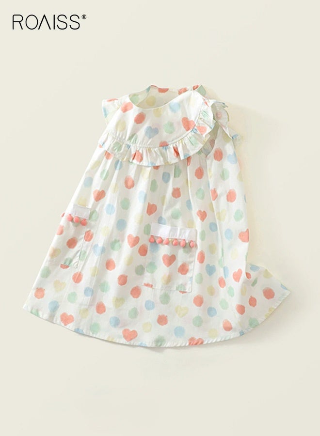 roaiss Girls A Line Dress with Colorful Polka Dots, Round Neck Sleeveless Dress with Side Pockets, Stylish Chic Frock for Girls, Suitable for Daily Wear, Birthday Parties, Wedding or Any Occasion - Image 2
