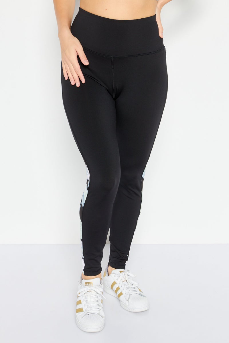 Reebok سراويل اليوغا الرياضية النسائية، سوداء - Image 1