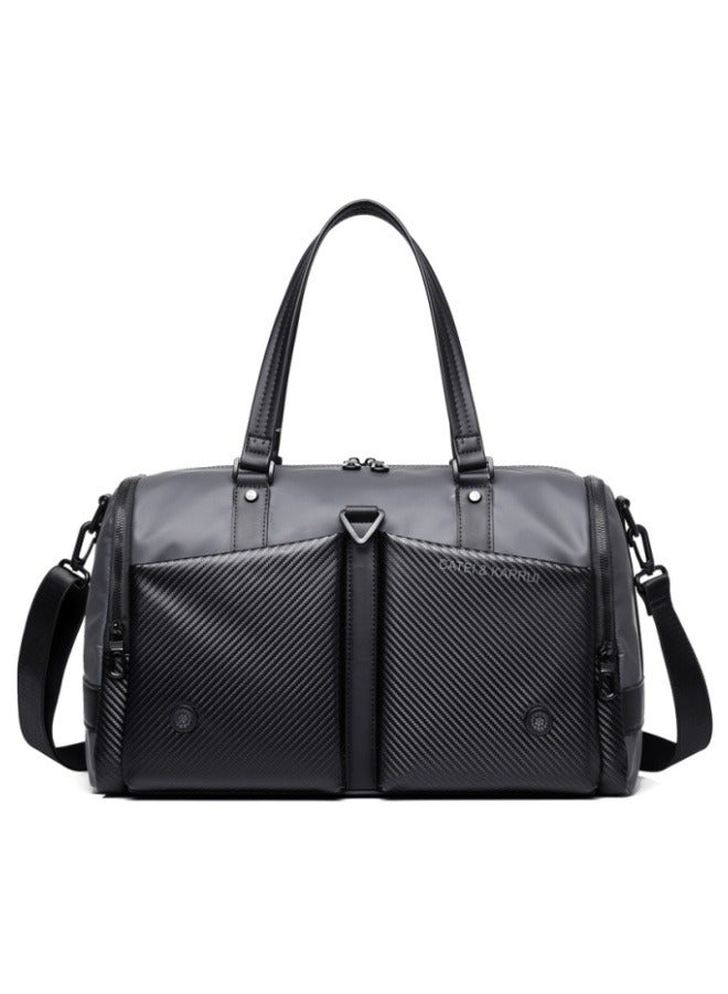 Catei Karrui Large Capacity Portable Travel Duffle for Men and Unisex Multifunctional Business Shoulder Bag Gym Handbag with Side Shoe Pocket in Separation of Wet and Dry(Grey) - Image 2