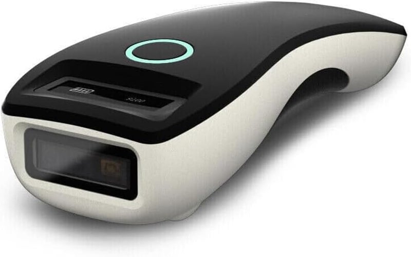 ماسح الباركود المحمول الصغير لقارئ الباركود ثنائي الأبعاد، ماسح رمز QR محمول USB 2.4 جيجاهرتز، بلوتوث لاسلكي لأنظمة ويندوز و iOS و أندرويد (أسود) - Image 1