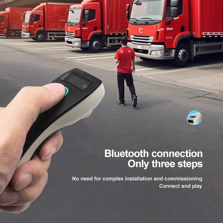 ماسح الباركود المحمول الصغير لقارئ الباركود ثنائي الأبعاد، ماسح رمز QR محمول USB 2.4 جيجاهرتز، بلوتوث لاسلكي لأنظمة ويندوز و iOS و أندرويد (أسود) - Image 2