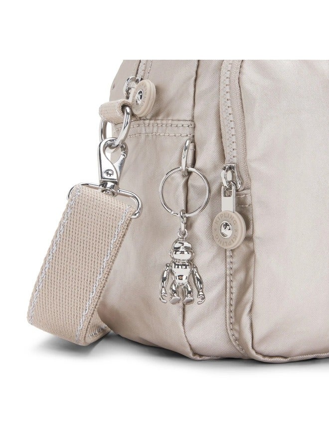 كيبلينغ حقيبة كتف ديفيا متوسطة لامعة معدنية بحزام كتف قابل للإزالة - Image 4