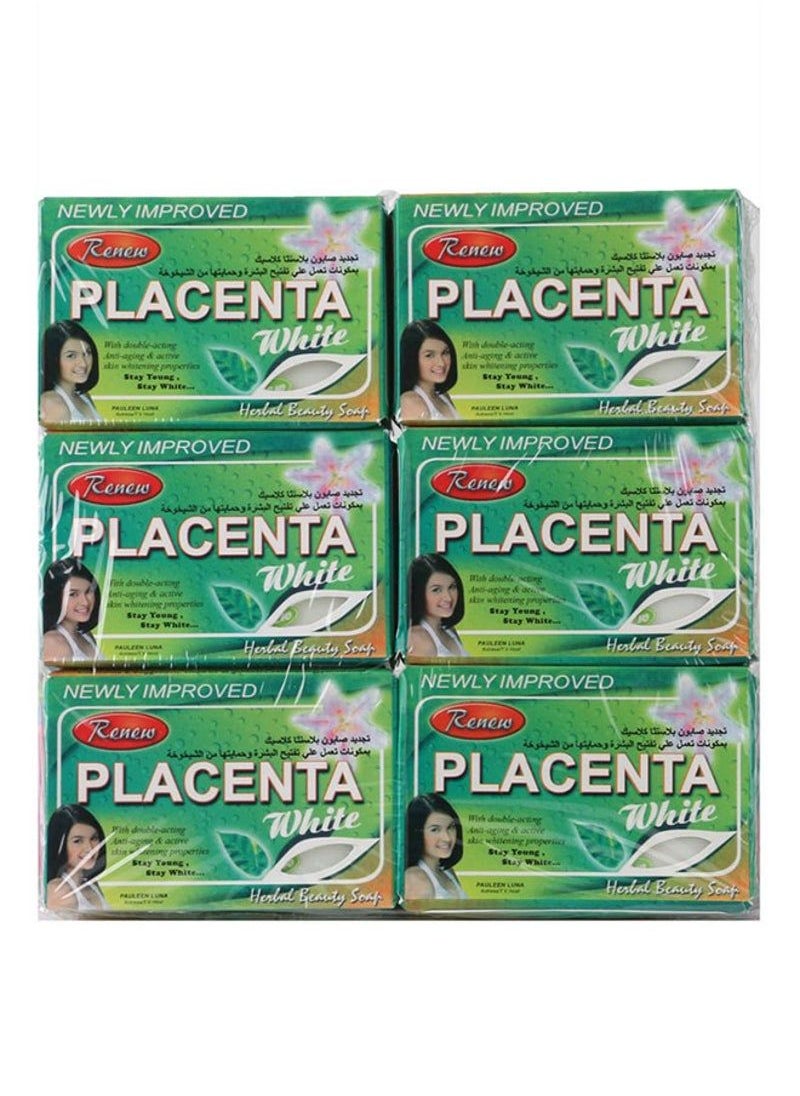 Renew 6-Piece Placenta Herbal Beauty Soap White 810g 