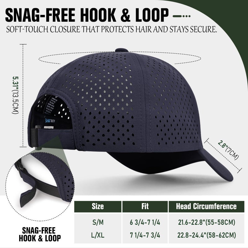 AOPREL Baseball Cap Breathable Mesh Golf Hat Quick Dry Adjustable Baseball Hats for Men and Women Sport Running Workout Navy Blue - Image 5
