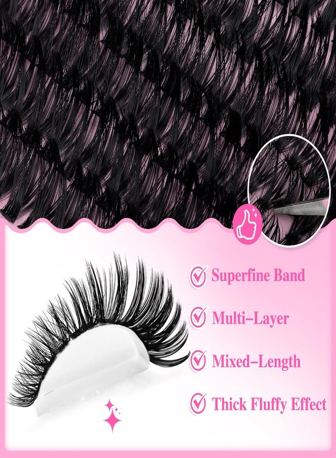 CMAYOME Lash Clusters Kit Natural Wispy Lashes Clusters 640Pcs Eyelash Cluster 50D+60D Curl Individual False Eyelashes DIY Lash Extension Kit with Lash Bond & Seal, Brush and Tweezers (9–16 mm) - Image 3