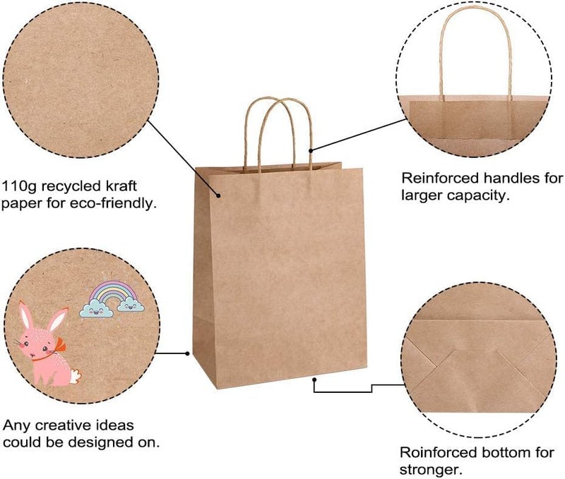 Al FAKHAMA 15 Pcs Paper Bag Brown Twisted Handle Paper Party Bags - Image 2