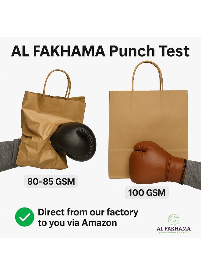 Al FAKHAMA 15 Pcs Paper Bag Brown Twisted Handle Paper Party Bags - Image 5