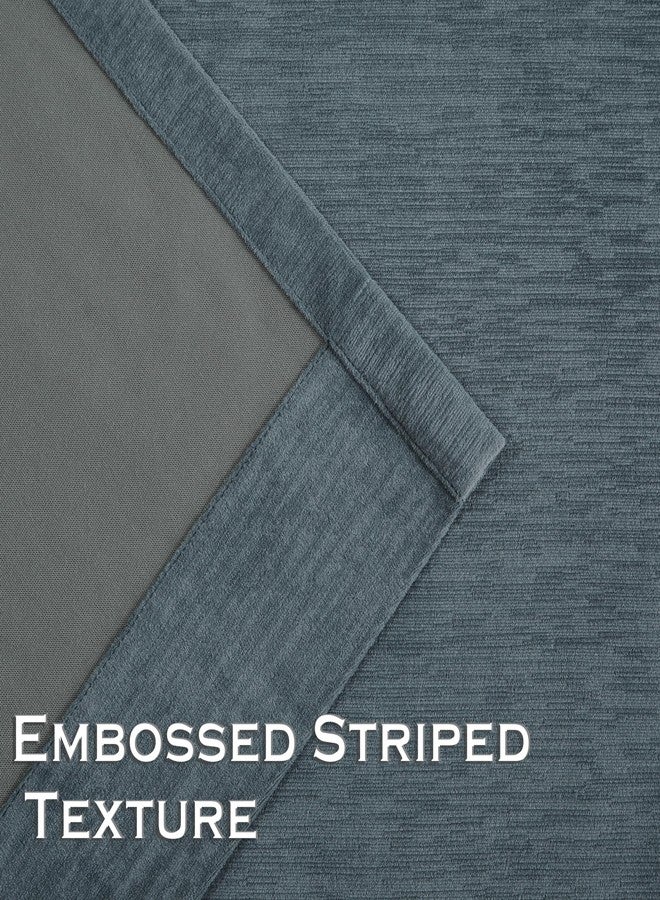 Kayne Studio Soft Velvet Pinch Pleated Curtains, 90 Inch Long Room Darkening Soundproof Thermal Insulated Back Tab Window Treatments Drapes for Living Room, Storm Blue,22 Hooks,2 Panels,40" x 90" - Image 2