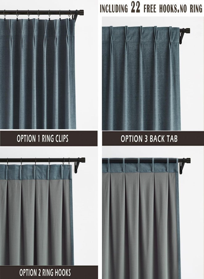 Kayne Studio Soft Velvet Pinch Pleated Curtains, 90 Inch Long Room Darkening Soundproof Thermal Insulated Back Tab Window Treatments Drapes for Living Room, Storm Blue,22 Hooks,2 Panels,40" x 90" - Image 3