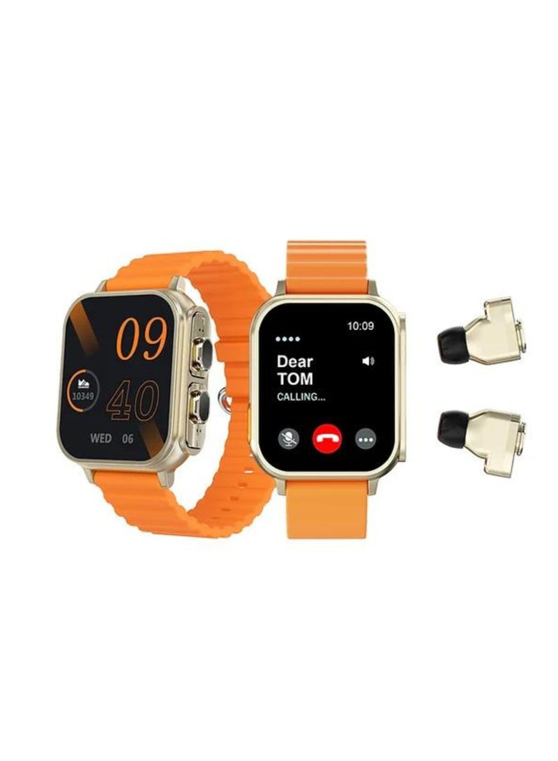 Haino Teko ST1 Watch Buds – Orange | 4GB MP3 Speaker, AMOLED Display & All-in-One Sports Smartwatch