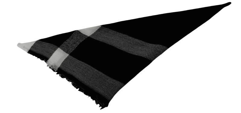 Wander Agio Womens Warm Scarf Triangle Winter Shawls Large Scarves Stripe Plaid Fichu Big Black White 15 - Image 5