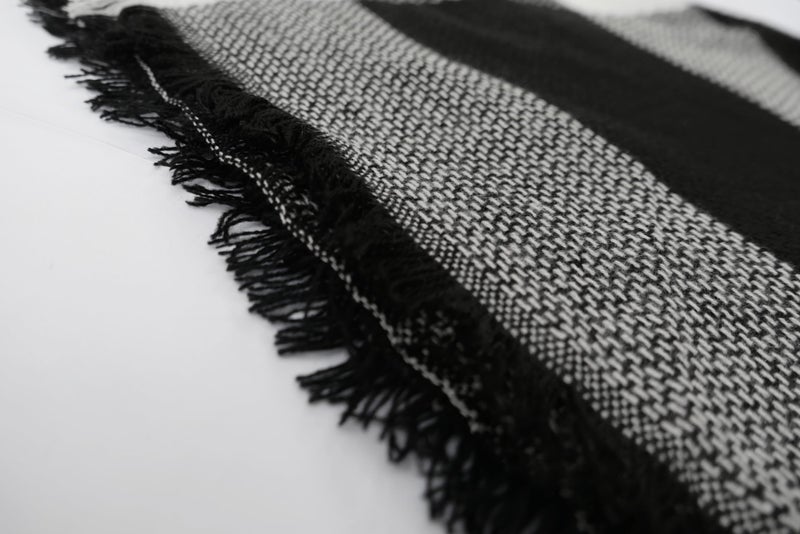Wander Agio Womens Warm Scarf Triangle Winter Shawls Large Scarves Stripe Plaid Fichu Big Black White 15 - Image 4