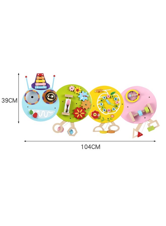 JSAITOYS Indoor Decoration Kids Montessori Activity Busy Board Wall-Mounted Wooden Sensory Training Interactive Wall Game  - Image 2