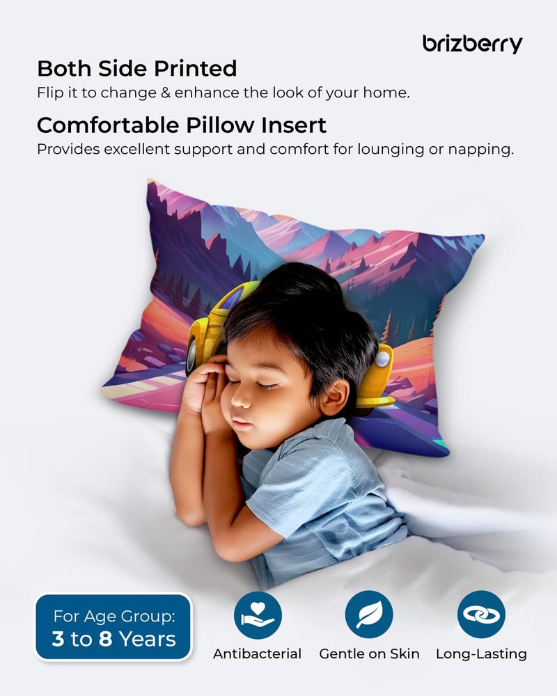 Brizberry® Kids Pillow Cushion with Super Soft Fabric | Animal & Cartoon Prints | 12x18 inches (Design 6) - Image 4