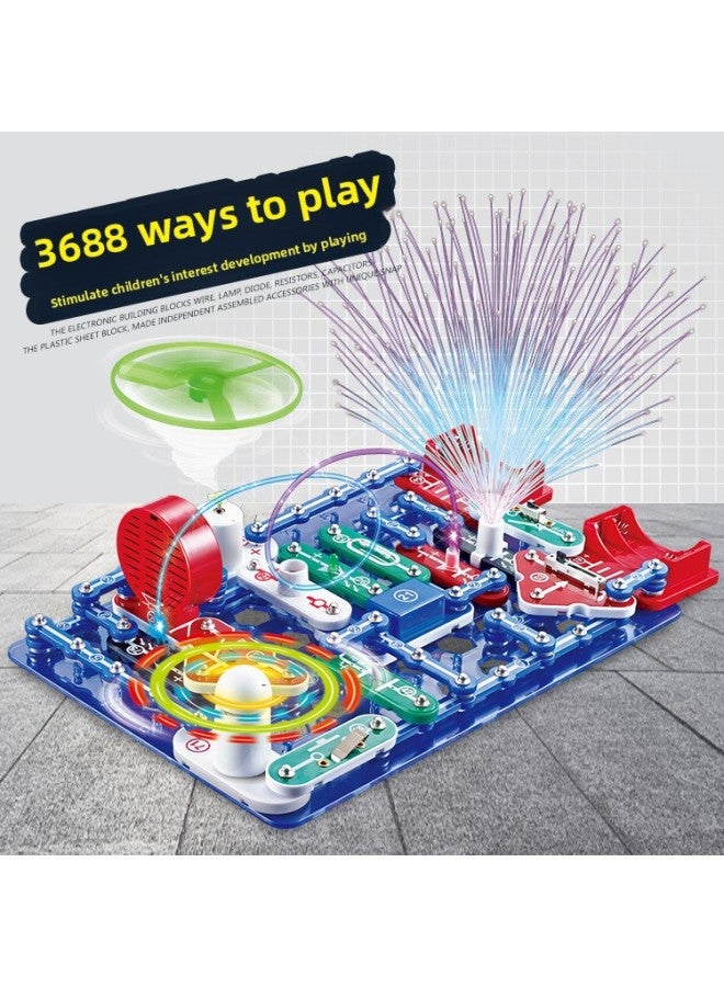Children's Physical And Electrical Experiment Electronic Hundred Spelling 3688 Circuit Assembled 6688 Electrical Kid Electronic Building Blocks-Color:3688 Classy Version Circuit  - Image 1