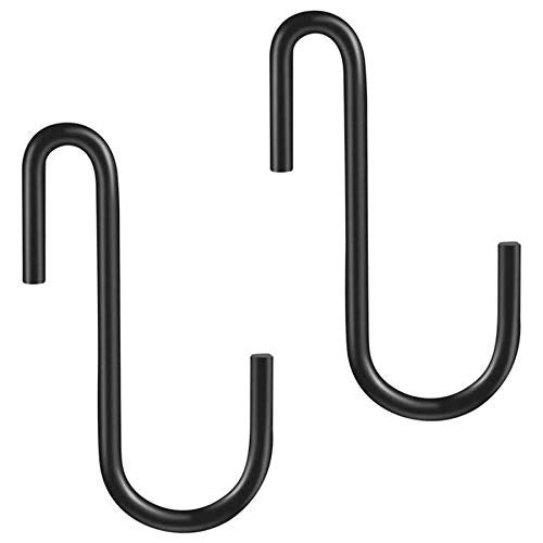YourGift 10 Pack 4 Inch Heavy Duty S Hooks S Shaped Hooks Hanging Hangers Hooks for Kitchen, Bathroom, Bedroom and Office: Pan, Pot, Coat, Bag, Plants (10 Pack/Black/Large) - Image 1