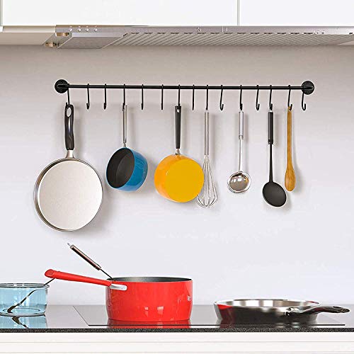 YourGift 10 Pack 4 Inch Heavy Duty S Hooks S Shaped Hooks Hanging Hangers Hooks for Kitchen, Bathroom, Bedroom and Office: Pan, Pot, Coat, Bag, Plants (10 Pack/Black/Large) - Image 3