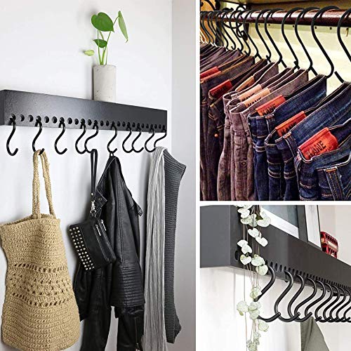 YourGift 10 Pack 4 Inch Heavy Duty S Hooks S Shaped Hooks Hanging Hangers Hooks for Kitchen, Bathroom, Bedroom and Office: Pan, Pot, Coat, Bag, Plants (10 Pack/Black/Large) - Image 4