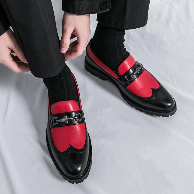 Leather Shoes For Men, Slip-On Slip-Ons, Retro British Slip-On Toe-Toe Loafers, Breathable Casual Large Size Men'S Shoes - Image 3