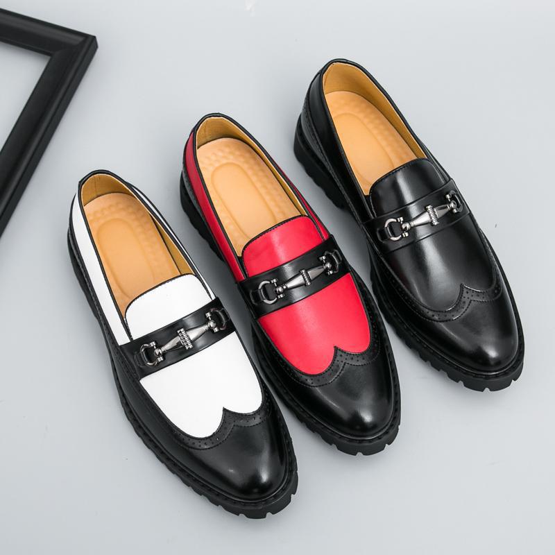 Leather Shoes For Men, Slip-On Slip-Ons, Retro British Slip-On Toe-Toe Loafers, Breathable Casual Large Size Men'S Shoes - Image 2