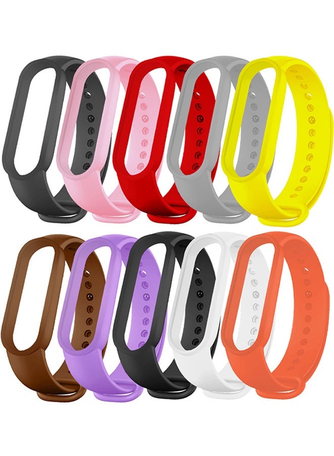 10 Pieces of Strap Band for Xiaomi Mi Band 6 Mi Band 5 - Silicone Watch band Replacement Band