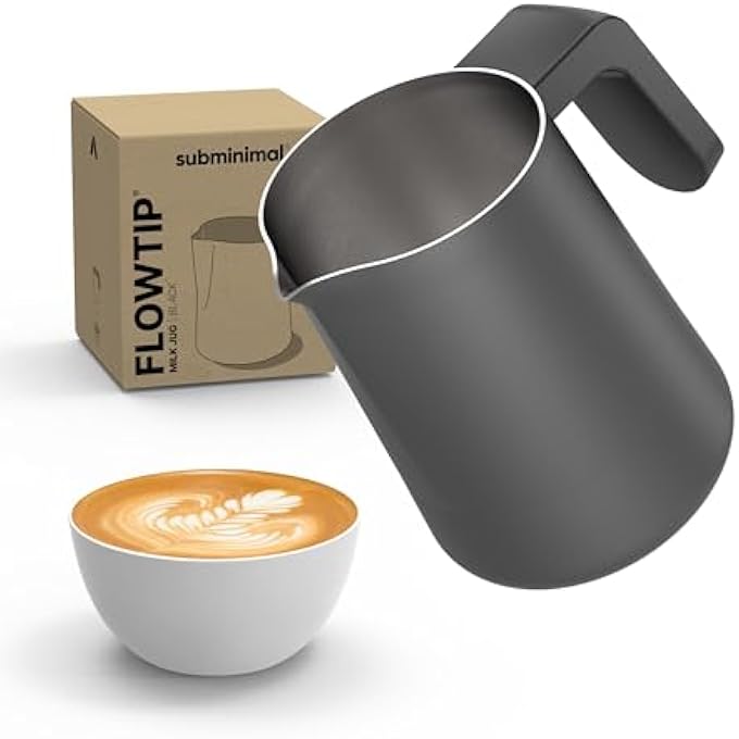 subminimal Heat Resistant Handle Stainless Steel Milk Jug Black 450Ml15Oz - Image 1