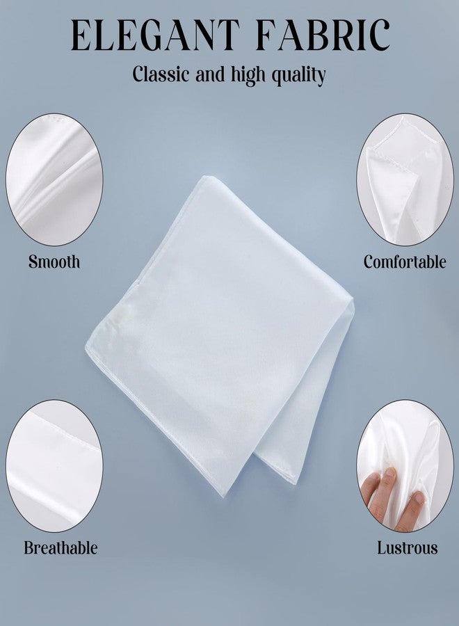 WY LIGHTING LEVEL 2Pcs Men's Handkerchiefs Selected Soft Solid Hankies Suit White Pocket Squares Towel Premium Gents Hankies for Men Women Christmas Father's Day Gifts - Image 3