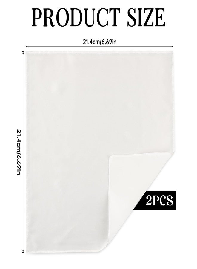 WY LIGHTING LEVEL 2Pcs Men's Handkerchiefs Selected Soft Solid Hankies Suit White Pocket Squares Towel Premium Gents Hankies for Men Women Christmas Father's Day Gifts - Image 2