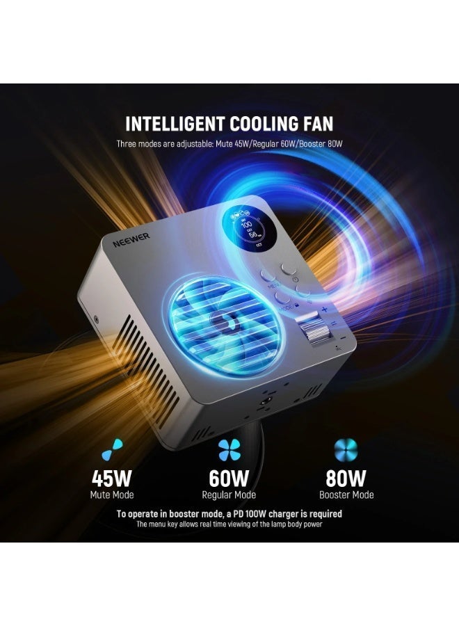 نيوير HB80B 80W Bi-Color Mini COB LED Video Light - Image 4