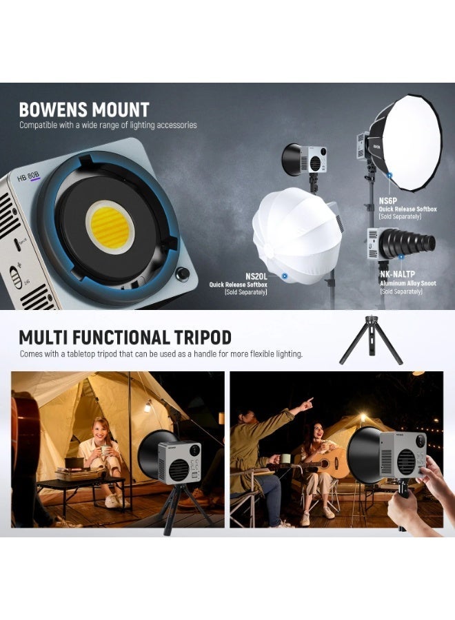 نيوير HB80B 80W Bi-Color Mini COB LED Video Light - Image 3