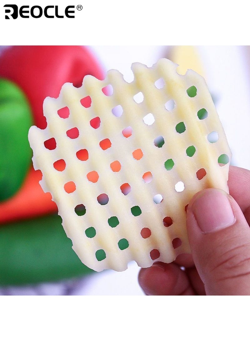 ريوكل قطاعة بطاطس يدوية خشبية بشفرة مموجة مع مقبض مريح تصميم طبيعي من الخشب لبطاطس مقلية مموجة وخضروات - Image 4