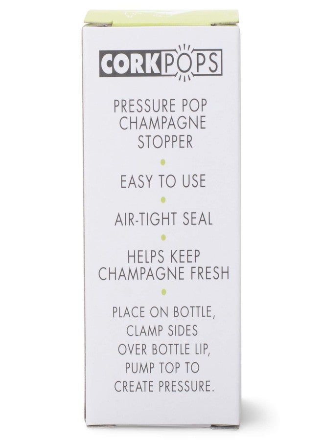 Cork Pops Assorted Colors 3 Inch Acrylic Dual Metal Wing Lock Champagne Vacuum Stopper Set of 4 - Image 3