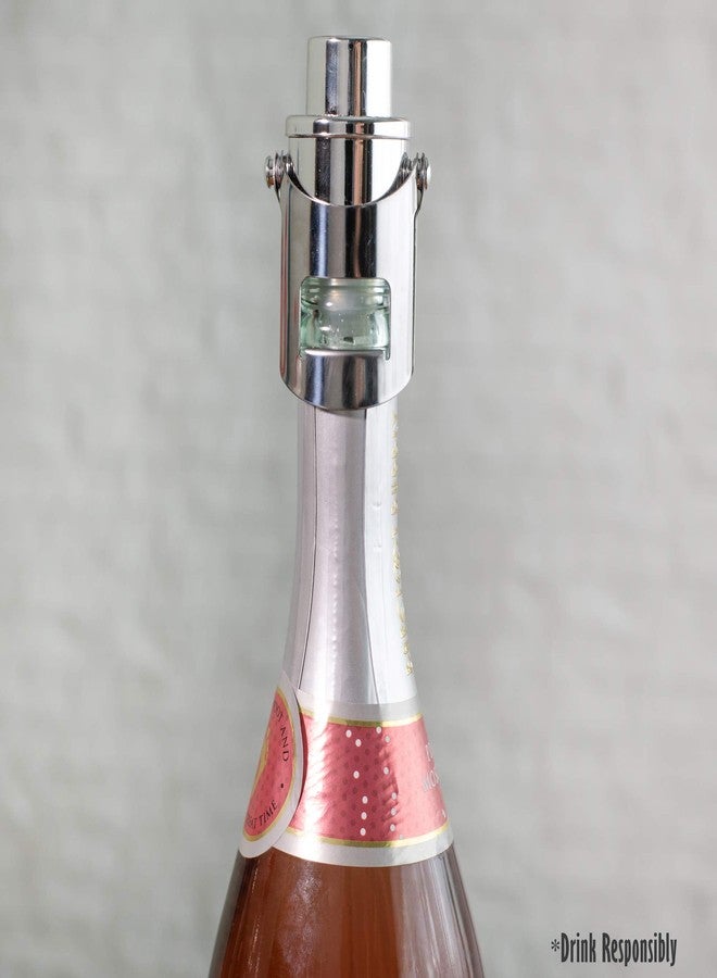 Cork Pops Assorted Colors 3 Inch Acrylic Dual Metal Wing Lock Champagne Vacuum Stopper Set of 4 - Image 2