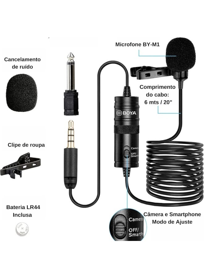Boya BY-M1 Lavalier Microphone with 3.5mm TRS & TRRS – Clear Sound for Vlogging, Interviews & Live Streaming - Image 5