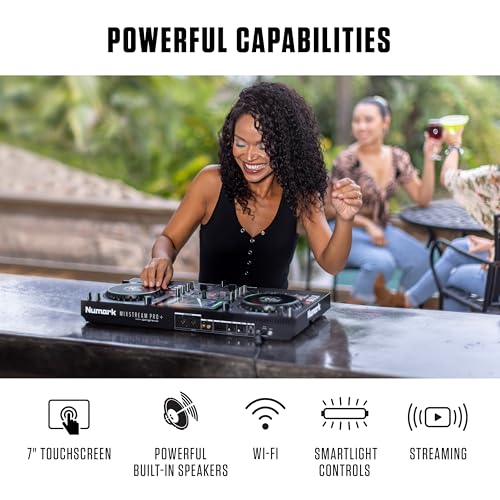 Numark Mixstream Pro+ DJ Controller with Stem Separation, 2 Decks, Wi-Fi Streaming, Mixer, 7" Touchscreen, Speakers, works with Serato and Virtual DJ - Image 2