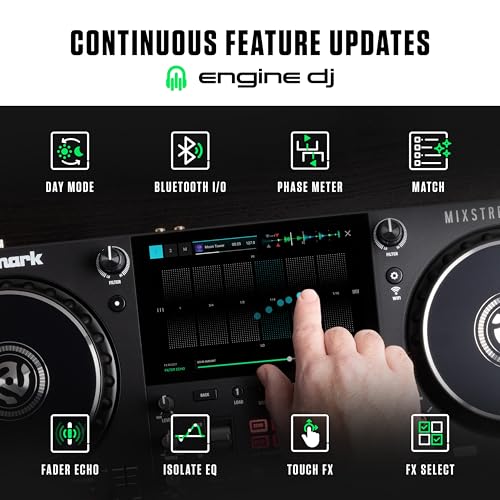 Numark Mixstream Pro+ DJ Controller with Stem Separation, 2 Decks, Wi-Fi Streaming, Mixer, 7" Touchscreen, Speakers, works with Serato and Virtual DJ - Image 4