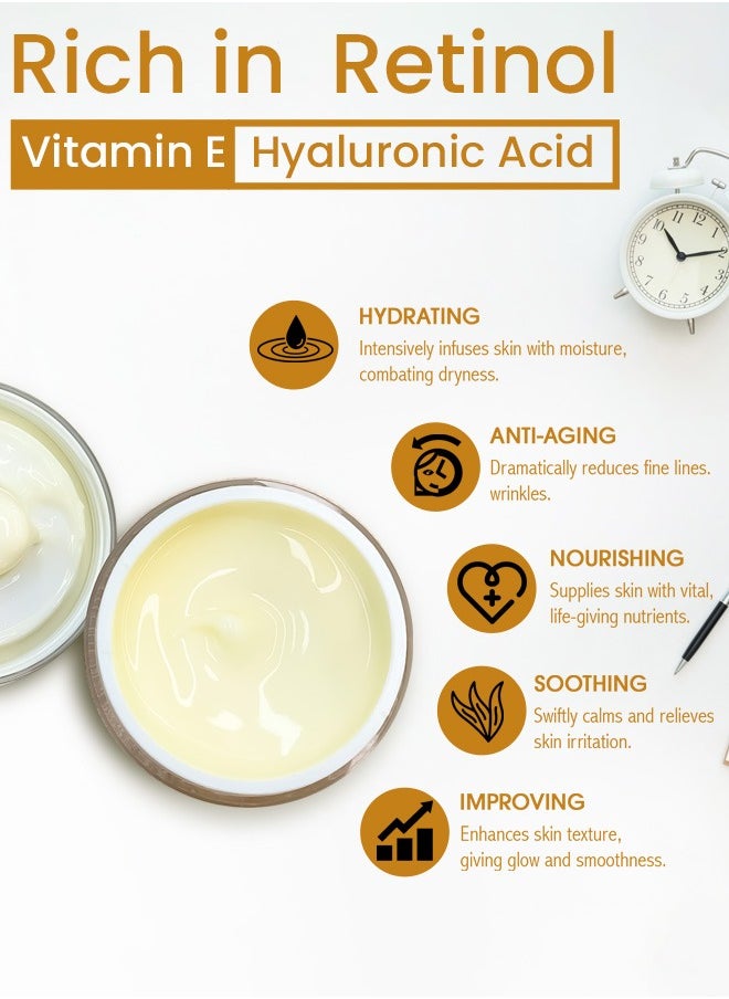 NIKITA.VIVI Retinol Skin Moisturizing Cream 50ml Anti Aging Firming Facial Cream to Reduce Wrinkles Fine Line Dark Spot Sun Damage Anti Wrinkle Face Neck and Body Retinol Cream with Hyaluronic Acid  - Image 3