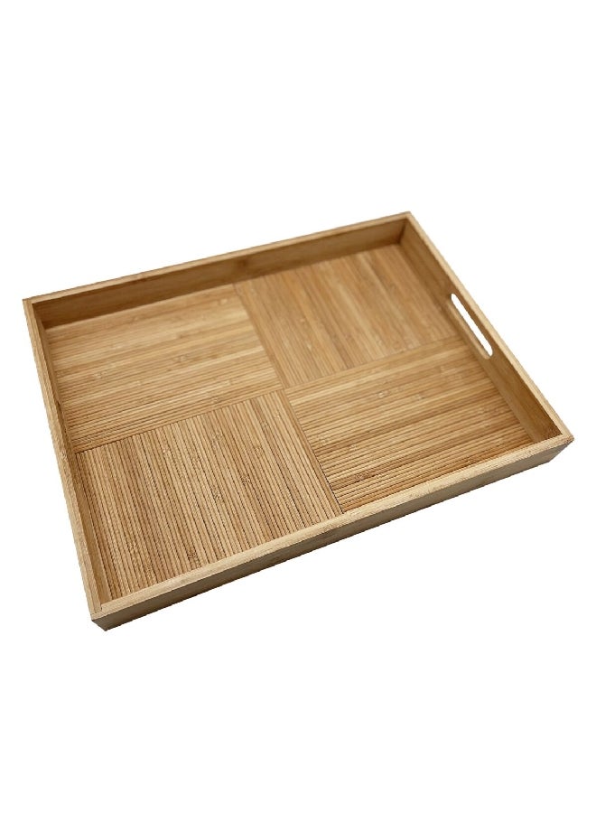 Elegant Design Rectangular Bamboo Serving Tray Brown 5 x 35.6 x 48.3 cm G12-H105