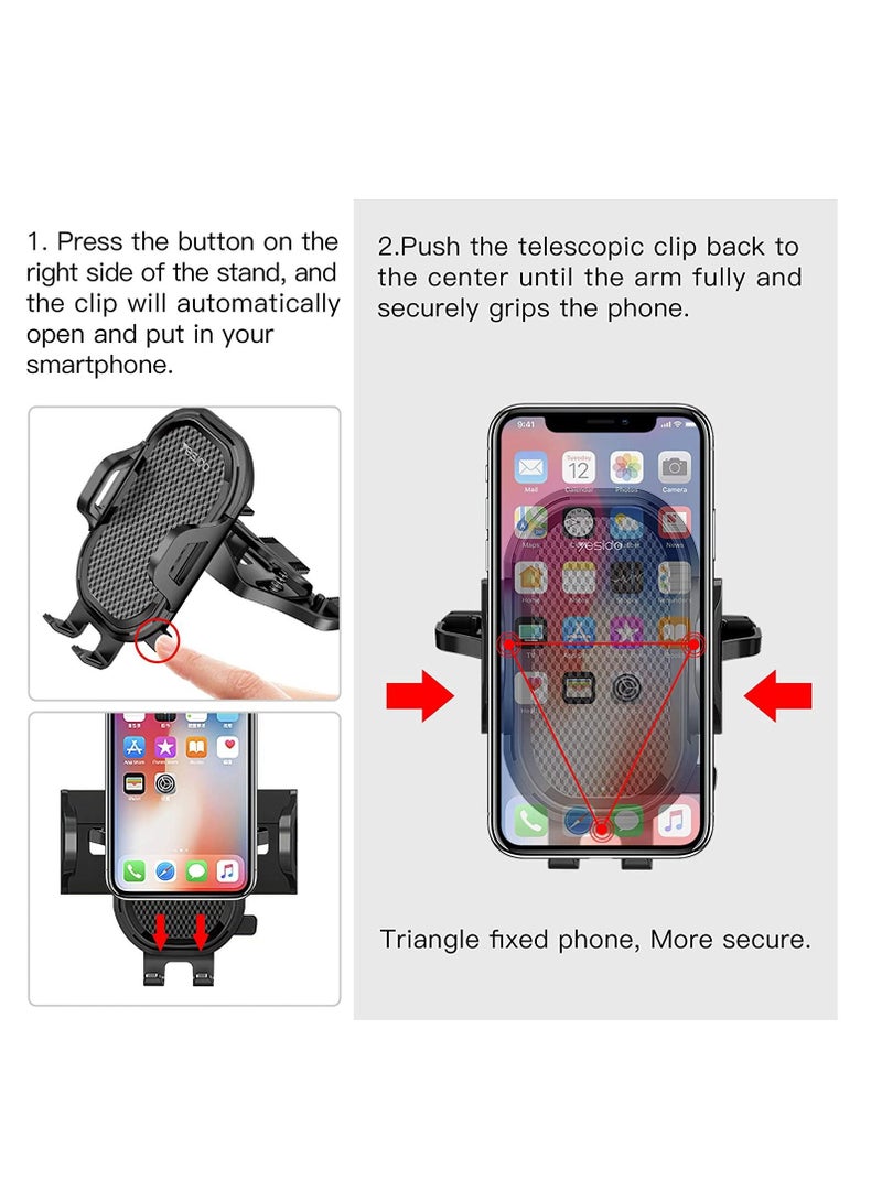 Yesido Universal Air Vent CD Slot Car Cell Phone Holder Compatible with iPhone 12/11Pro/Xs MAX/XR/8, Galaxy S20/S10+/S9 , Phone Mount CD Players - Image 3