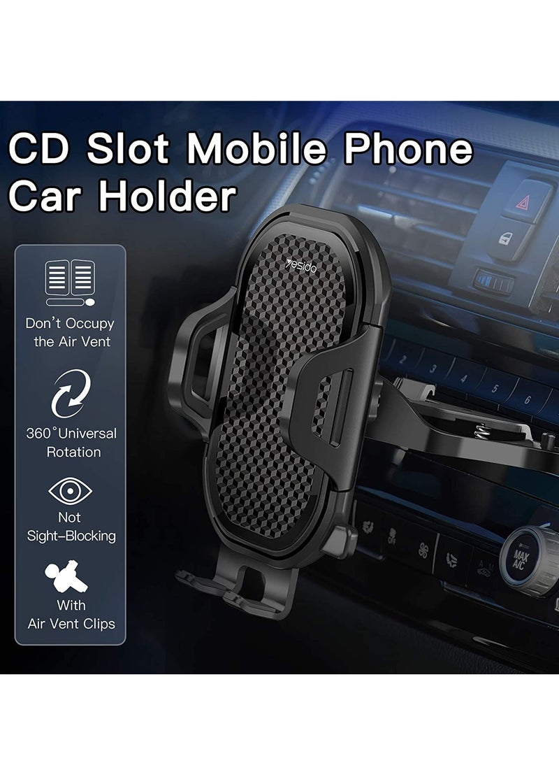 Yesido Universal Air Vent CD Slot Car Cell Phone Holder Compatible with iPhone 12/11Pro/Xs MAX/XR/8, Galaxy S20/S10+/S9 , Phone Mount CD Players - Image 2
